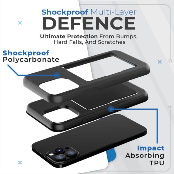 Apple iPhone 13 Pro Max Rome Tech Dual Layer Wallet Case Black 03