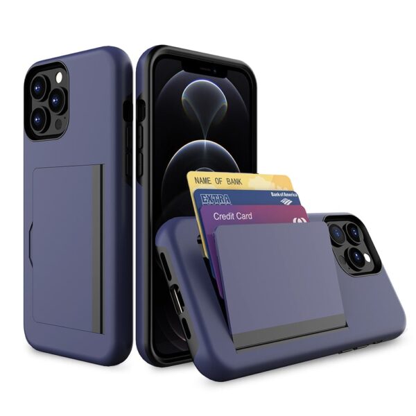 Apple iPhone 13 Pro Rome Tech Dual Layer Wallet Case Navy Blue 01