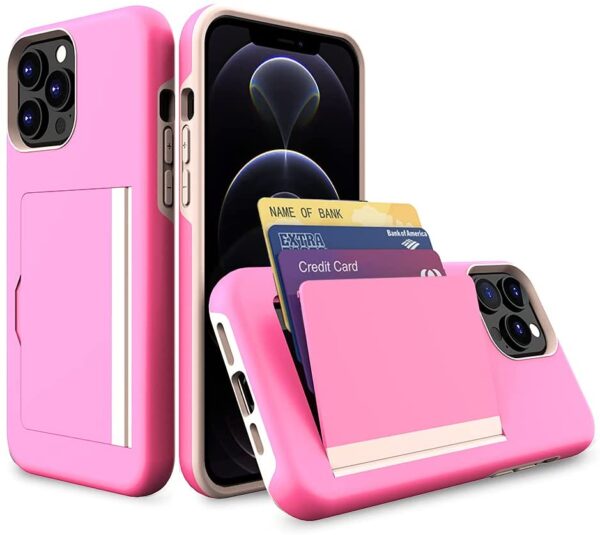 Apple iPhone 13 Pro Rome Tech Dual Layer Wallet Case Pink 01