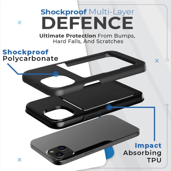 Apple iPhone 13 Rome Tech Dual Layer Wallet Case Black 03