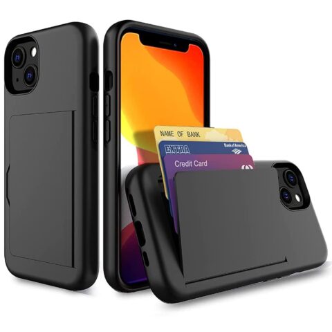 Apple iPhone 13i Rome Tech Dual Layer Wallet Case Black 01