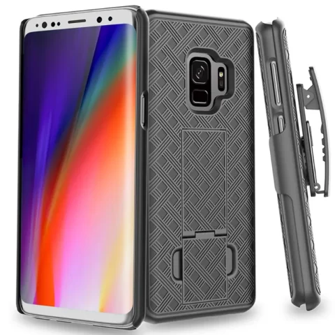 Belt Clip Case for Samsung Galaxy S9 (2018) Shell Holster Combo Case Black