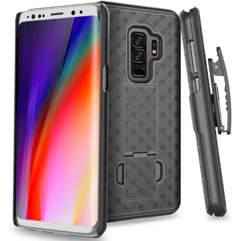 Belt Clip Case for Samsung Galaxy S9 Plus (2018) Shell Holster Combo Case Black
