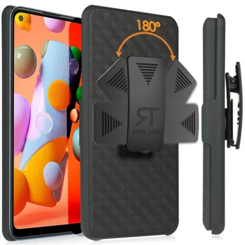 Galaxy A21 Shell Holster Combo Case Black
