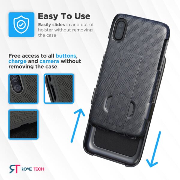Iphone X XS Rome Tech Shell Holster Combo Case Black 04