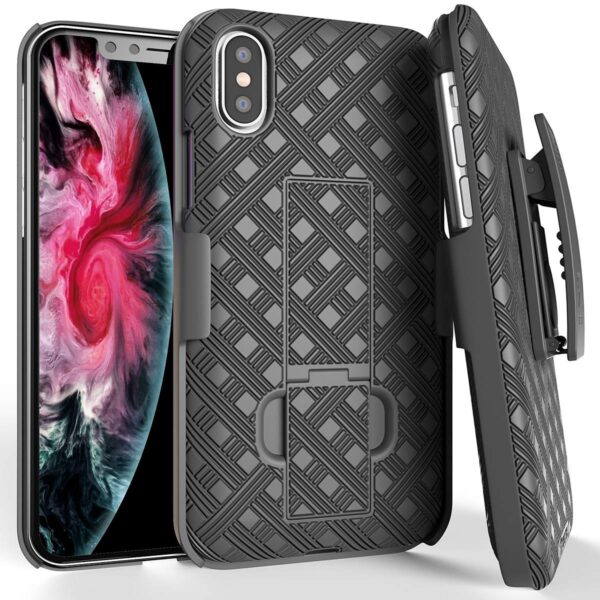 Iphone XS Max Rome Tech Shell Holster Combo Case Black 01 1