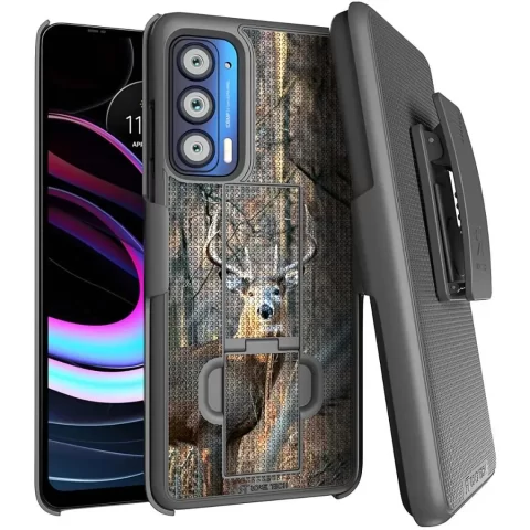 Motorola Edge 5G UW 2021 Case With Belt clip Camo Deer