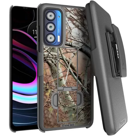 Motorola Edge 5G UW 2021 Case With Belt clip Camo Tree