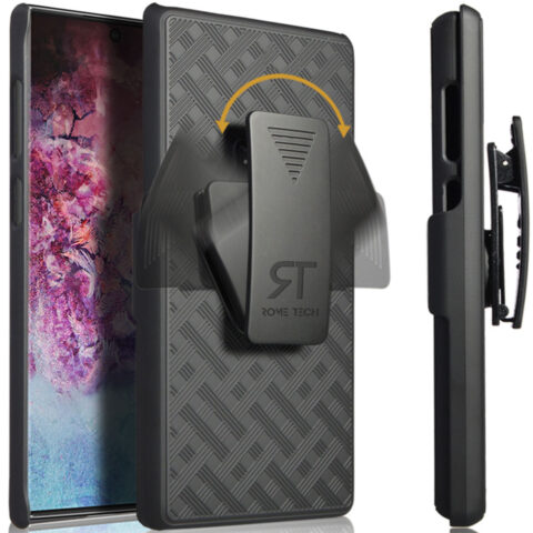 Samsung Galaxy Note 10 Plus 5G Rome Tech Shell Holster Combo Case Black 01