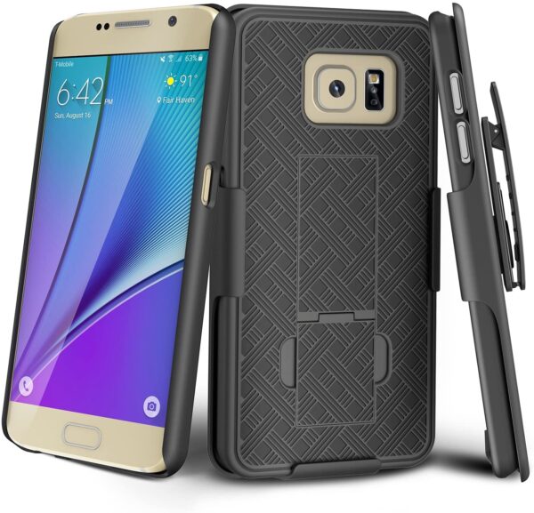 Samsung Galaxy S6 Edge Case RomeTech Cover Shell Holster Black 01