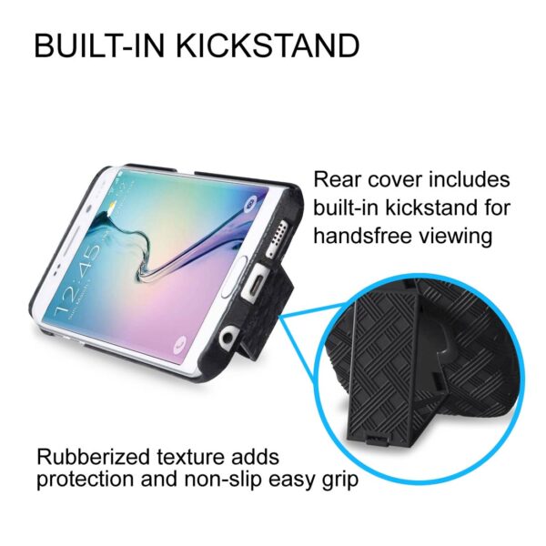 Samsung Galaxy S6 Edge Case RomeTech Cover Shell Holster Black 05