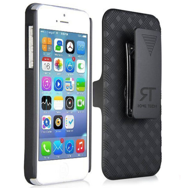 iPhone 5 5s SE Rome Tech Shell Holster Combo Case Black 01