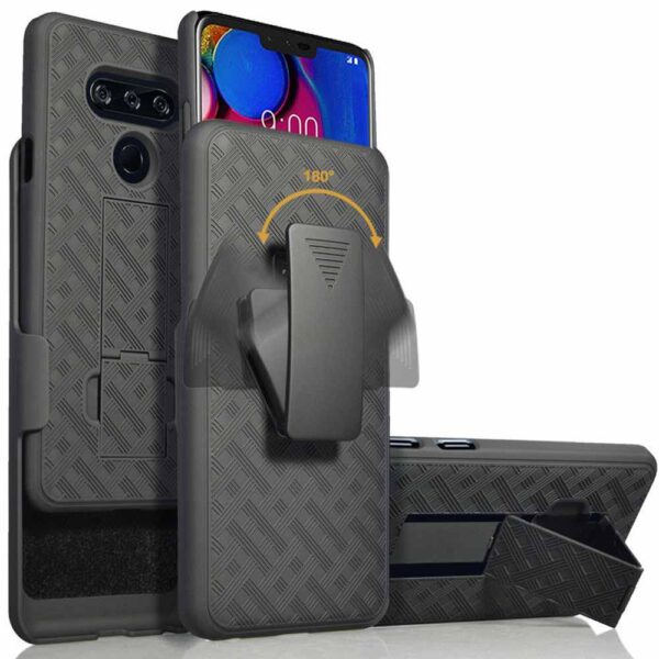 LG V40 Rome Tech Shell Holster Combo Case Black 0