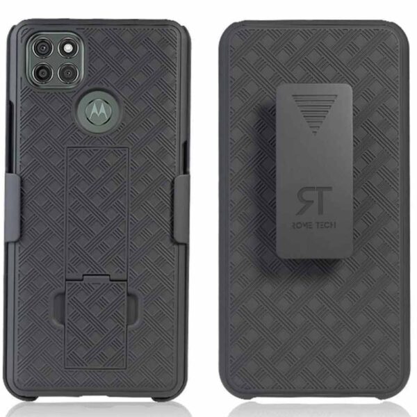 Motorola G 9 Rome Tech Shell Holster Combo Case Black 0