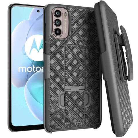 Motorola Moto Edge  Rome Tech Shell Holster Combo Case Black 01