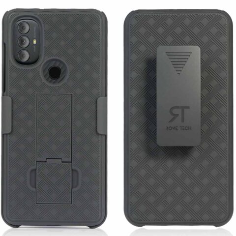 Motorola Moto G Power Rome Tech Shell Holster Combo Case Black 0