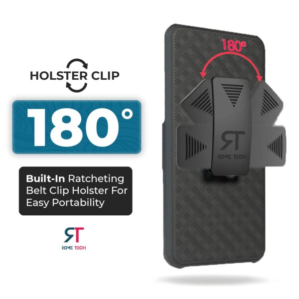OnePlus 8 Pro Rome Tech Shell Holster Combo Case Black 03 1