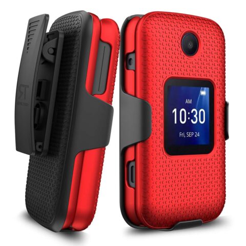 TCL Flip Rome Tech Shell Holster Case Red 01