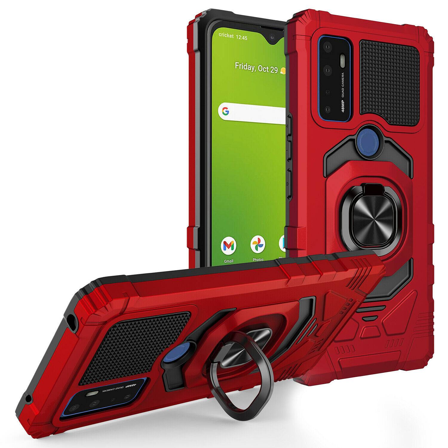 AT T Radiant Max 5G Rome Tech Armor Simple Series Case Red 01