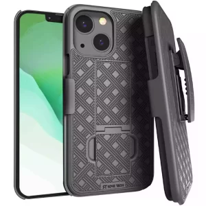 iPhone 14 Shell Holster Combo Case With Belt Clip Lines Black
