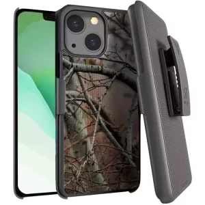 iPhone 14 Shell Holster Combo Case With Belt Clip Lines Camo Tree
