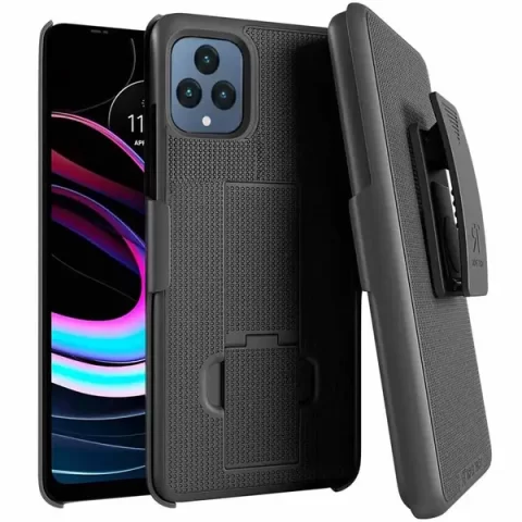 T mobile Revvl 6 5G Phone Case with Kickstand Phone Holster With Belt Clip