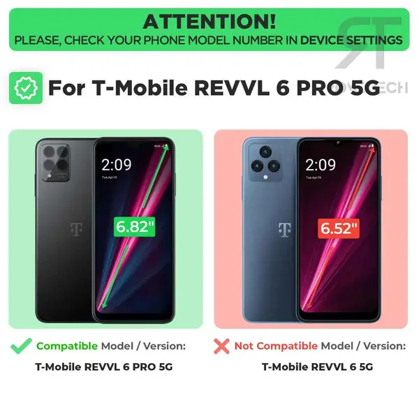 T mobile Revvl 6 Pro 5G Phone Case with Kickstand Phone Holster With Belt Clip Info 1
