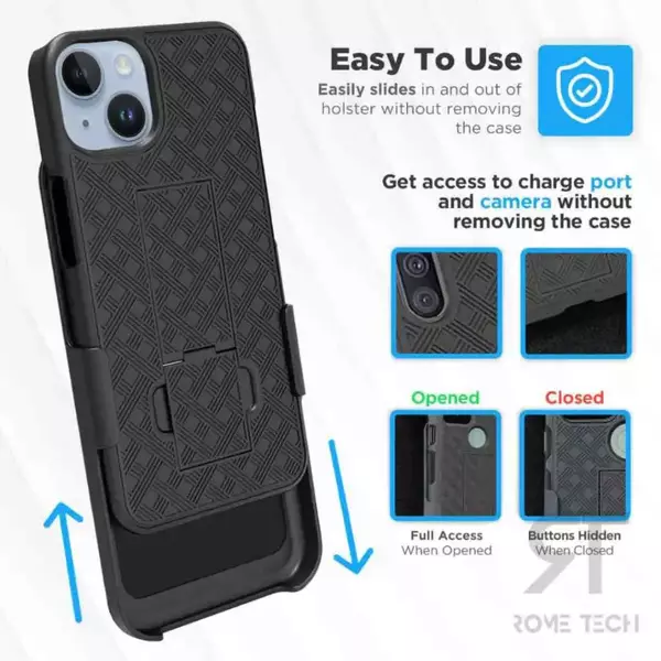 iPhone 14 Plus Holster Case With Belt Clip Kickstand Info 5