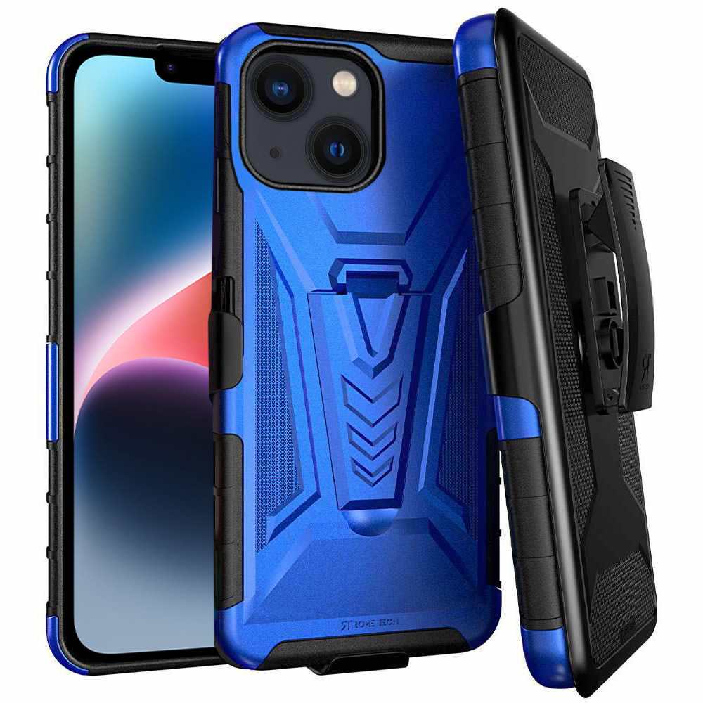 Apple iPhone 14 6.1 2022 Rome Tech Dual Layer Holster Case Blue
