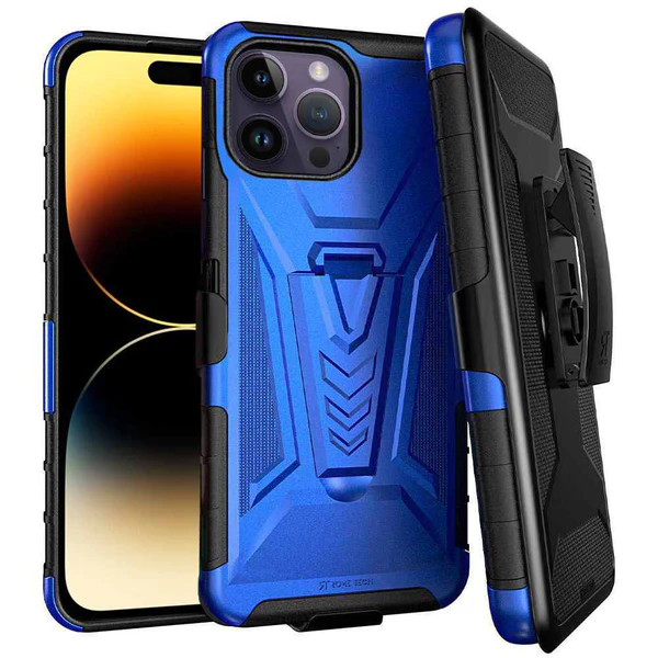 Apple iPhone 14 Pro 6.1 2022 Rome Tech Dual Layer Holster Case Blue