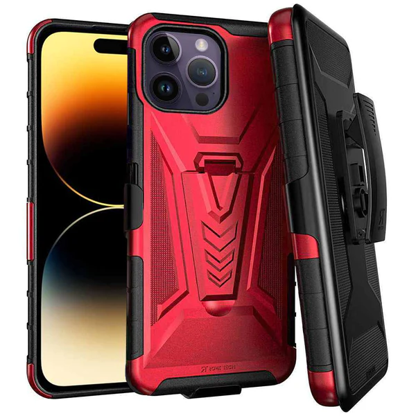 Apple iPhone 14 Pro 6.1 2022 Rome Tech Dual Layer Holster Case Red