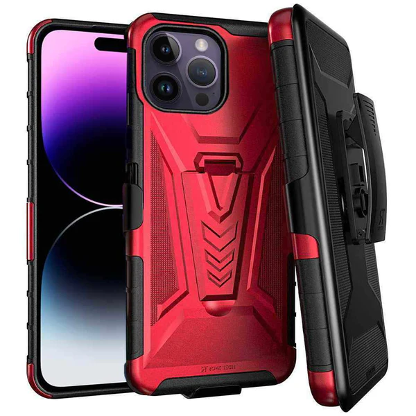 Apple iPhone 14 Pro Max 6.7 2022 Rome Tech Dual Layer Holster Case Red