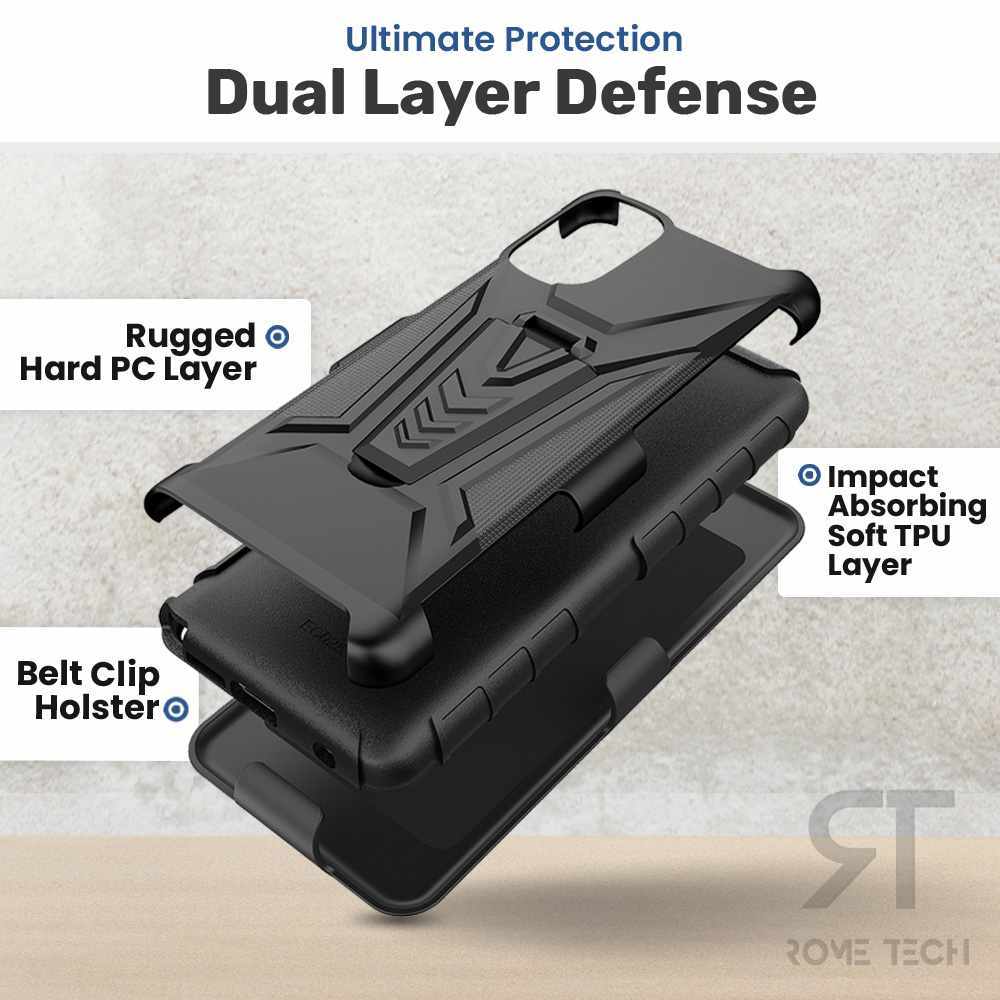 Dual Layer Holster Case for Apple iPhone 14 6.1 Rome Tech