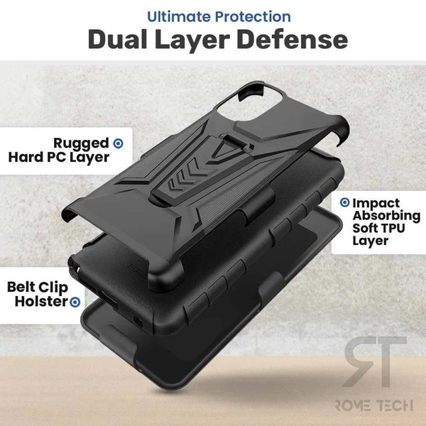 Dual Layer Holster Case for Apple iPhone 14 Pro Max 6.7 Rome Tech