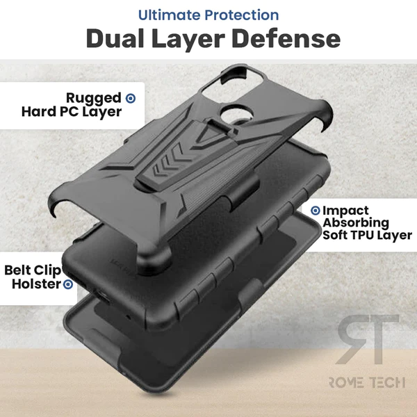 Dual Layer Holster Case for Motorola Moto G Play Rome Tech
