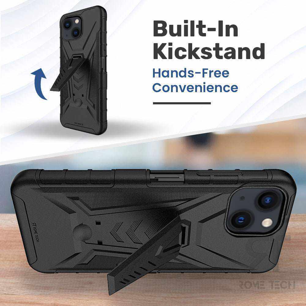 Rome Tech Holster Case for Apple iPhone 14 Plus 6.7 2022 with Kickstand