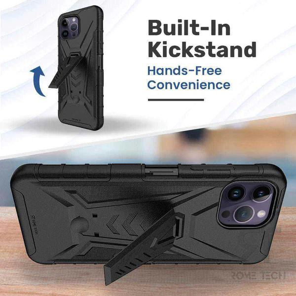 Rome Tech Holster Case for Apple iPhone 14 Pro 6.1 2022 with Kickstand
