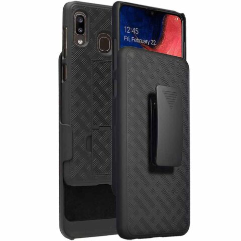 Samsung Galaxy A20 А30 Rome Tech Shell Holster Combo Case Black Lines