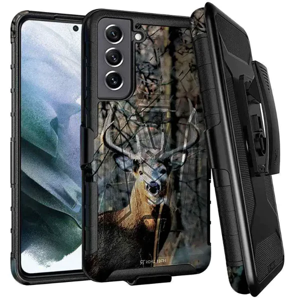 Dual Layer Holster Case for Samsung Galaxy S22 Plus Rome Tech Camo Deer