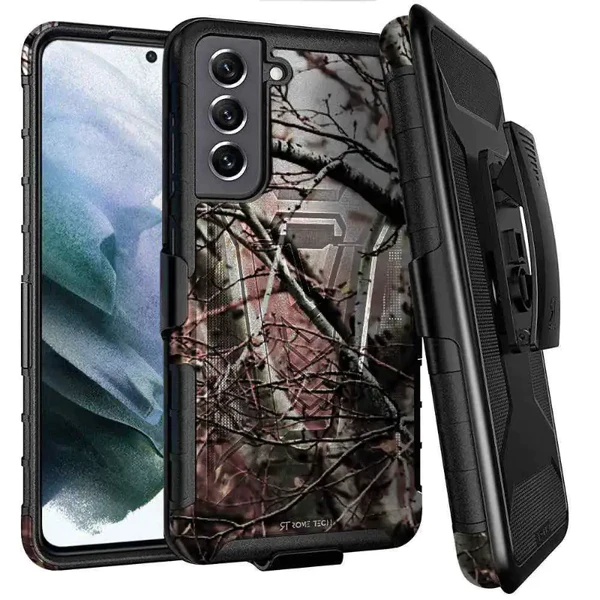 Dual Layer Holster Case for Samsung Galaxy S22 Plus Rome Tech Camo Tree