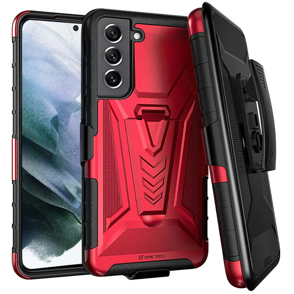 Dual Layer Holster Case for Samsung Galaxy S22 Plus Rome Tech Red