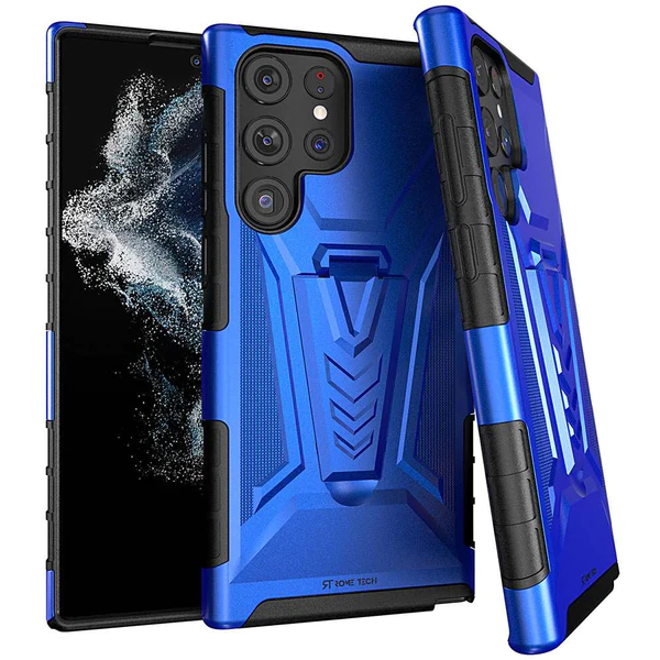 Dual Layer Holster Case for Samsung Galaxy S22 Ultra Rome Tech Blue