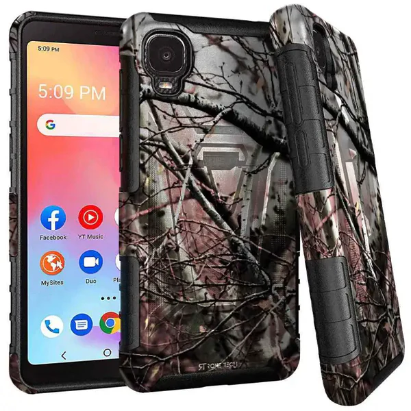 Dual Layer Holster Case for TCL A3 Rome Tech Camo Tree