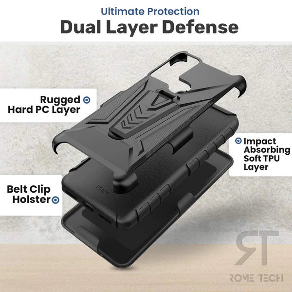 Rome Tech Holster Case for TCL 30 V 5G with Kickstand