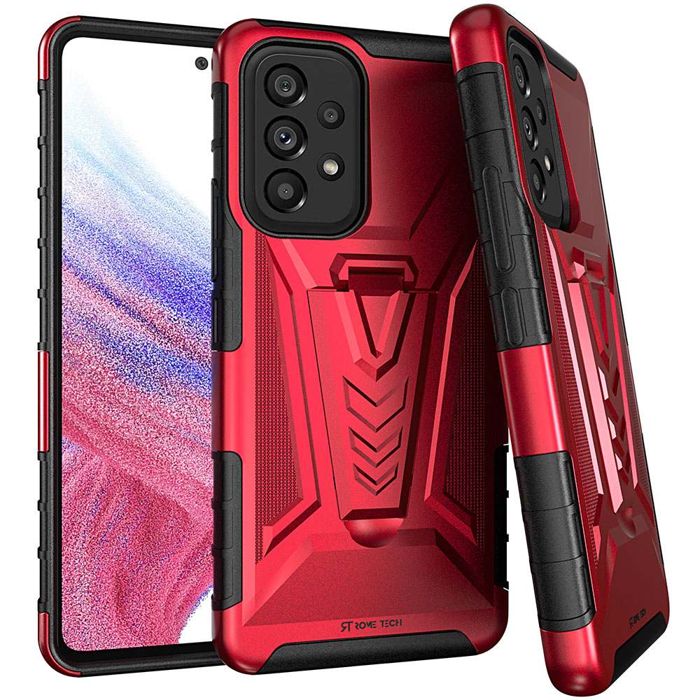 Samsung Galaxy A53 5G Rome Tech Dual Layer Holster Case Red