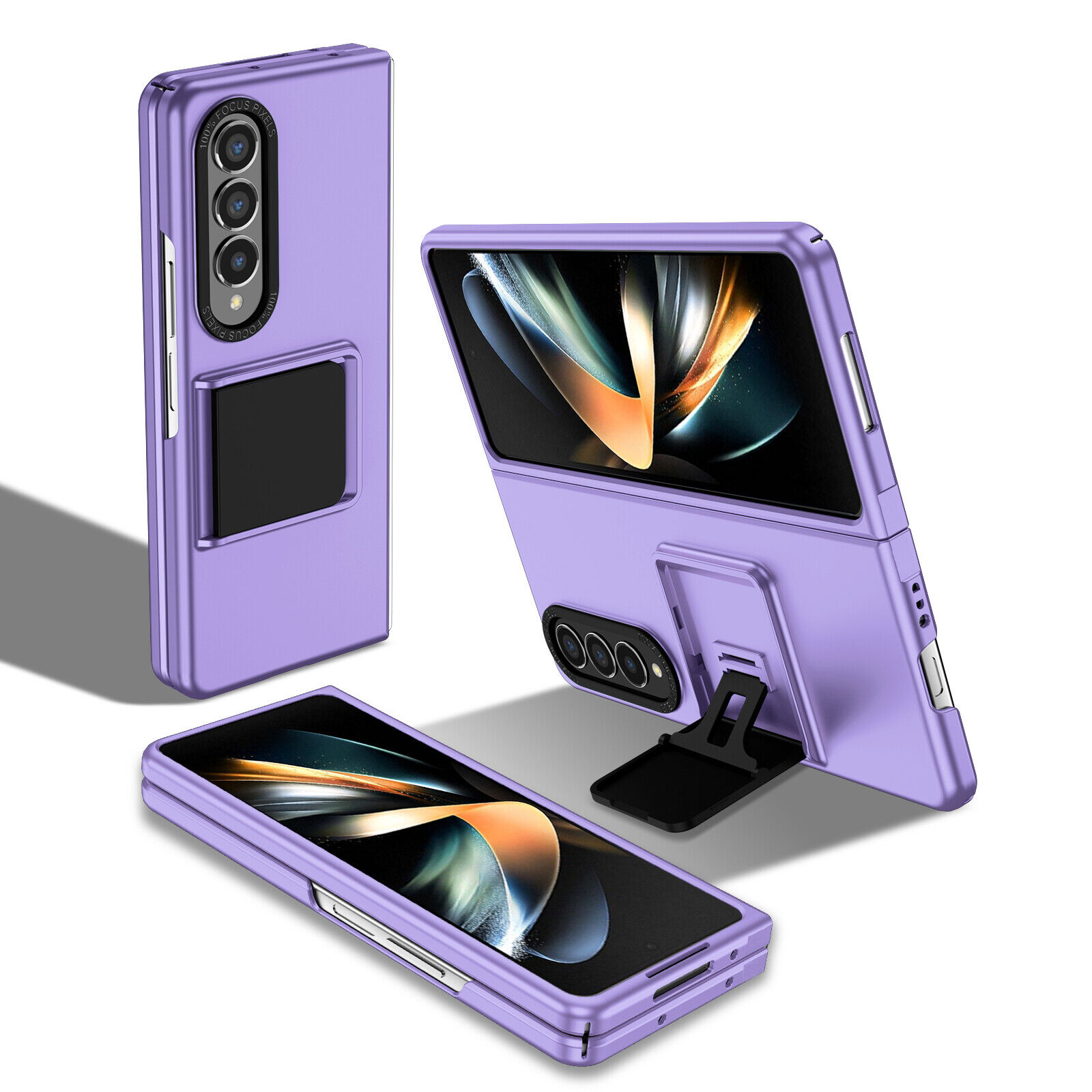 Samsung Galaxy Z Fold 4 Fold 3 5G Shockproof Case Slim Fold Stand Hard Cover Purle