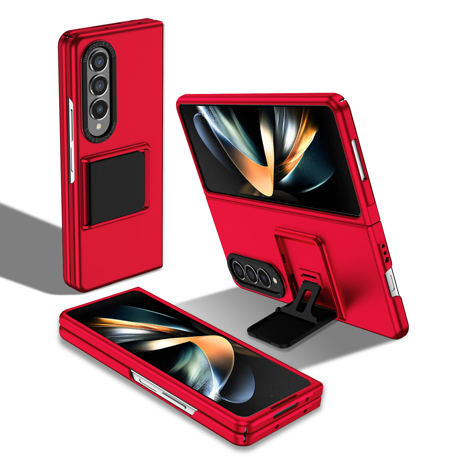 Samsung Galaxy Z Fold 4 Fold 3 5G Shockproof Case Slim Fold Stand Hard Cover Red