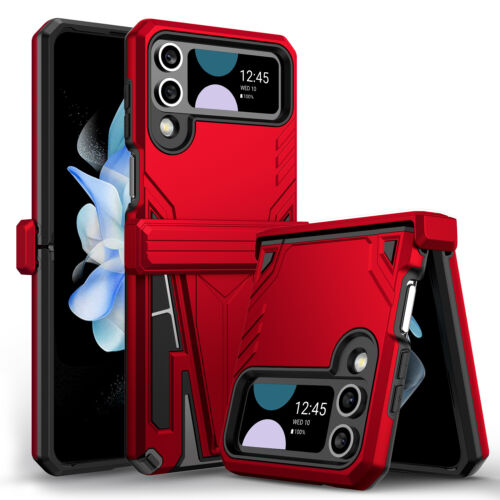 Cool Solo Hoder Phone Case For Samsung Galaxy Z Flip4 Case Magnetic Color Cover Red