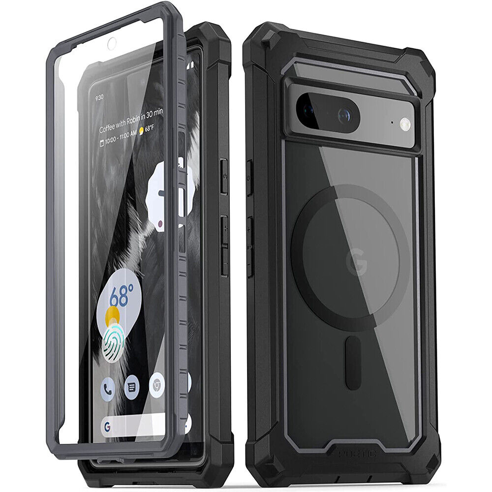 Google Pixel 7 7A 7 Pro Case [Compatible with MagSafe] Shockproof Cover Black