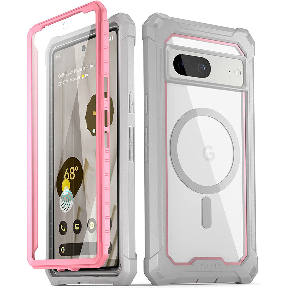 Google Pixel 7 7A 7 Pro Case [Compatible with MagSafe] Shockproof Cover Pink